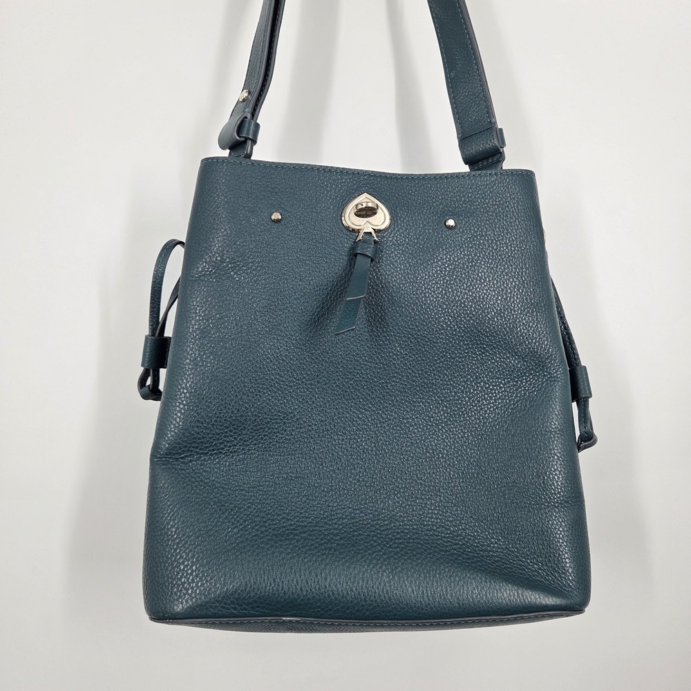 Kate Spade New York Marti Pebble Leather Bucket Shoulder Bag Green